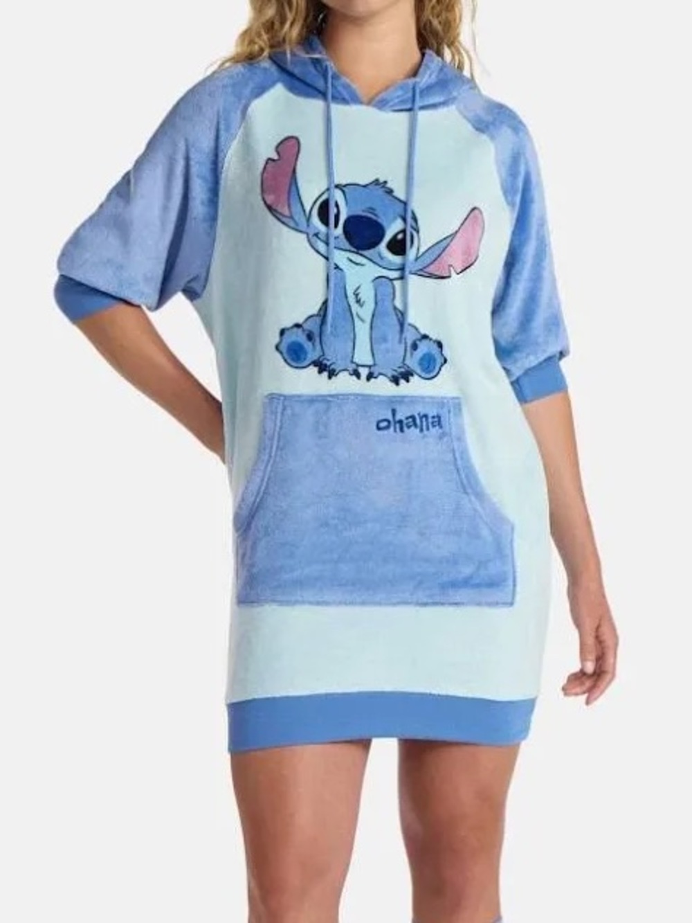 Disney Women’s Stitch Sleep Hoodie Lounger Plush Fleece Size M/M